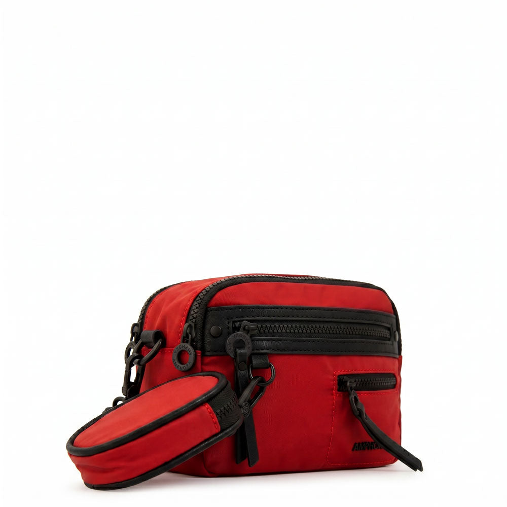 Cartera bandolera abril pequeña rojo oscuro