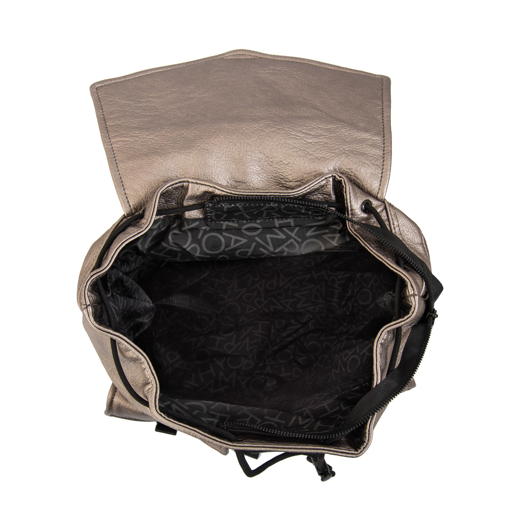 Mochila suki mediana plateado oscuro