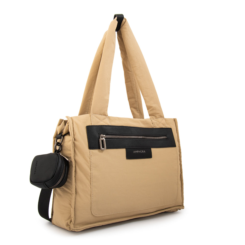Cartera tote porta notebook daliet beige