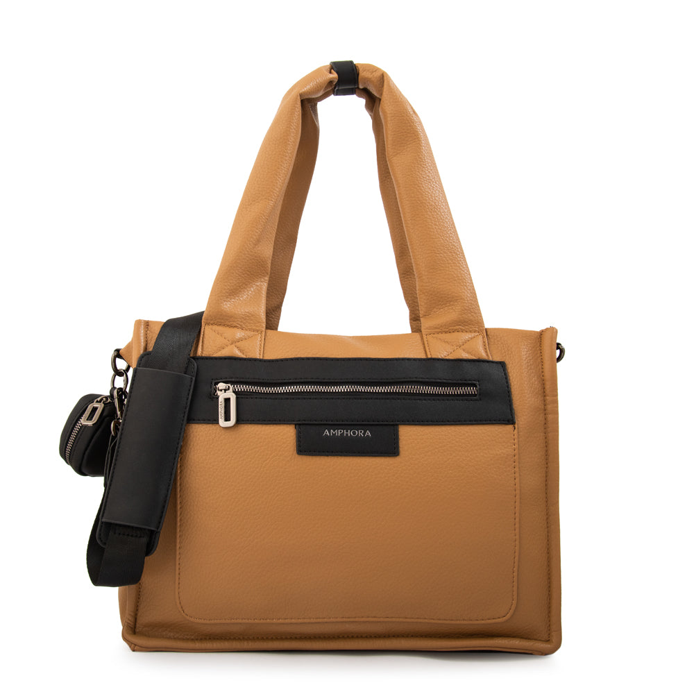 Cartera tote porta notebook daliet camel