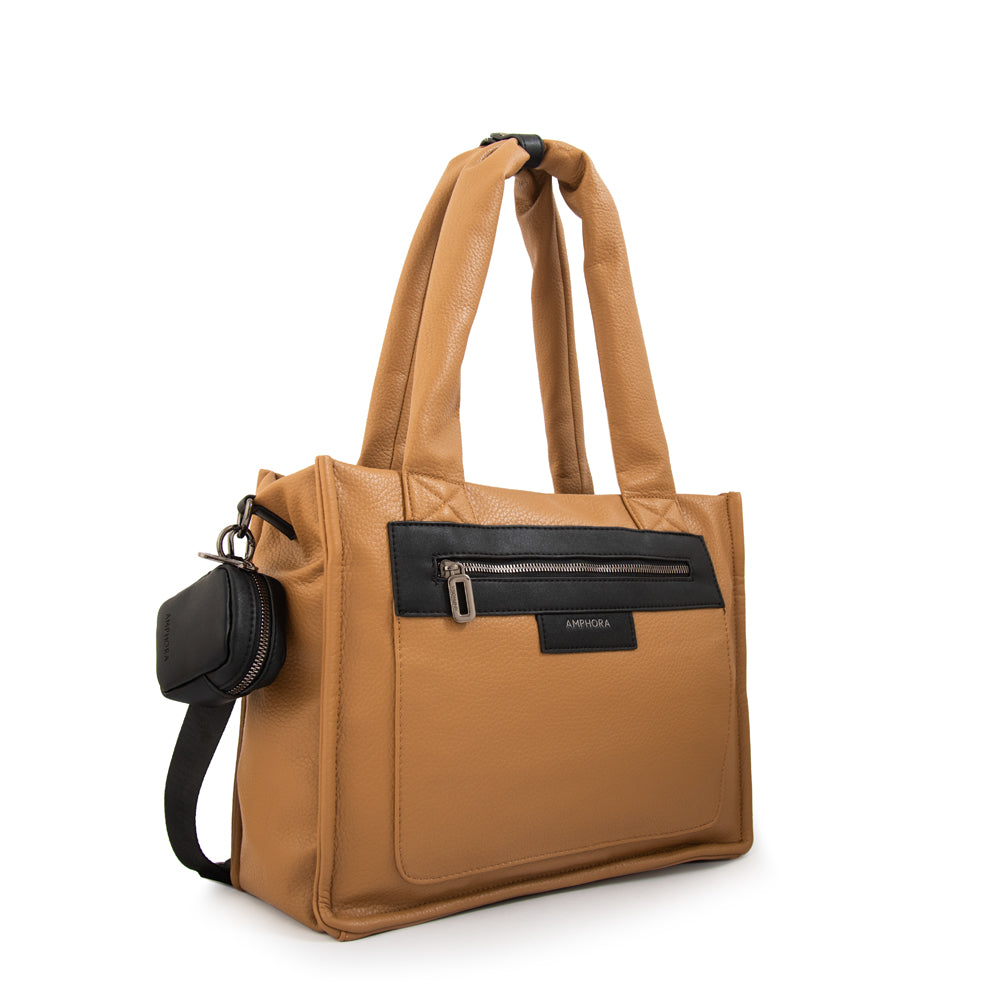 Cartera tote porta notebook daliet camel