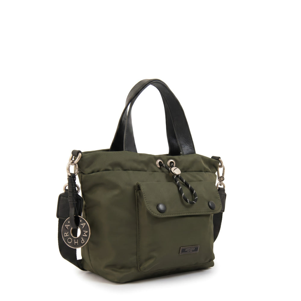 Cartera tote cyric pequeña verde oliva