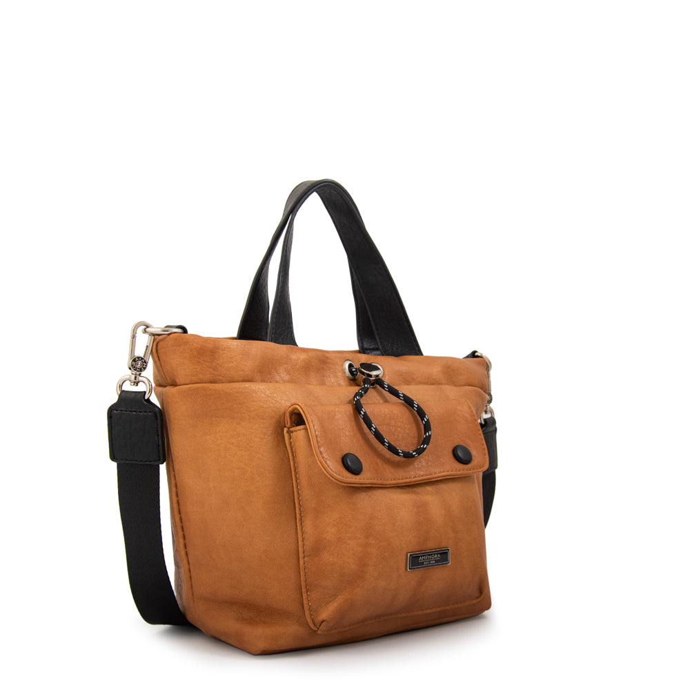 Cartera tote cyric pequeña camel