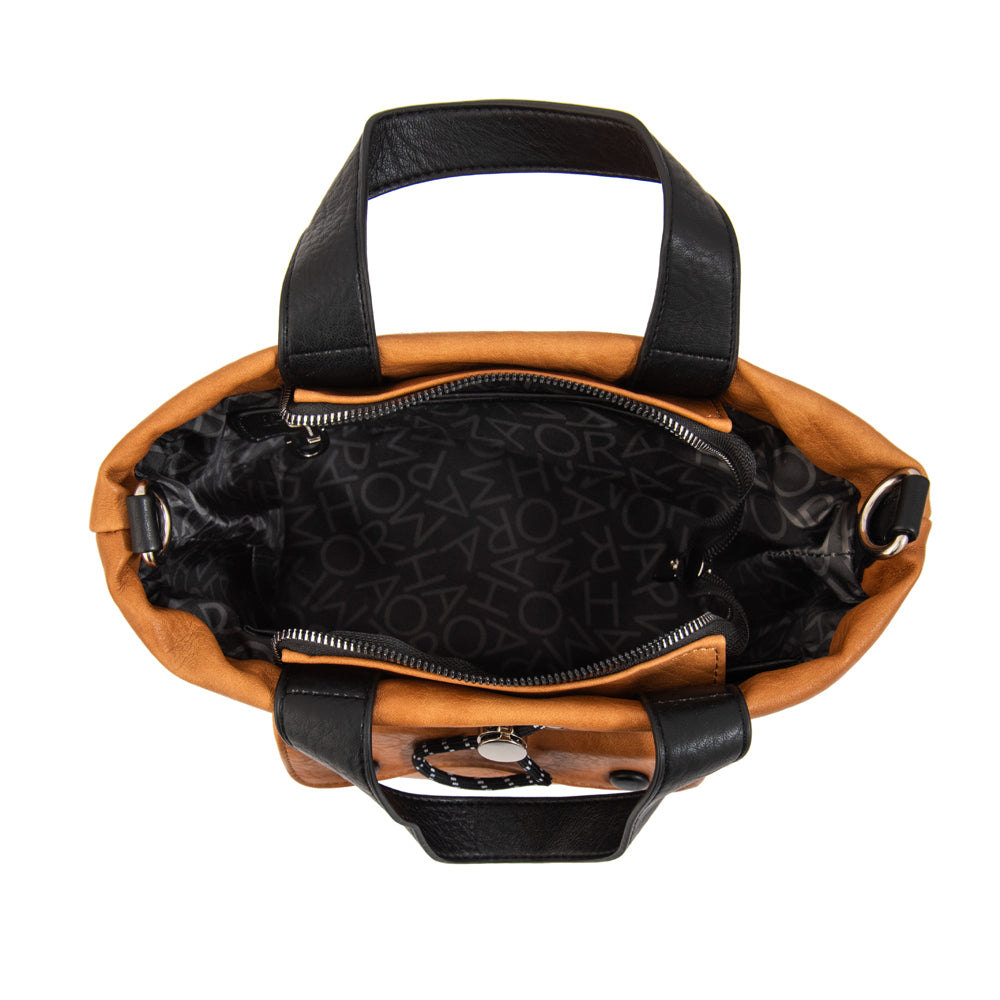 Cartera tote cyric pequeña camel