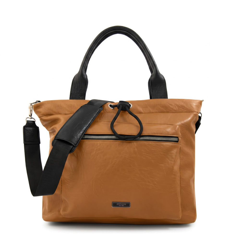 Cartera tote porta notebook cyric camel