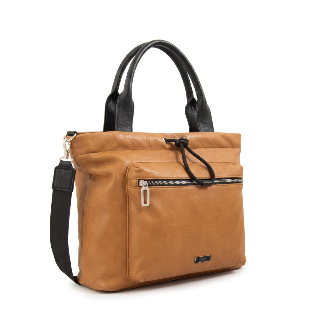 Cartera tote porta notebook cyric camel