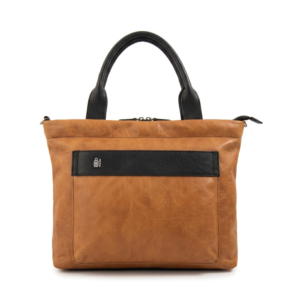 Cartera tote porta notebook cyric camel