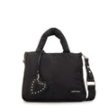 Cartera bandolera con asas luz mediana negro