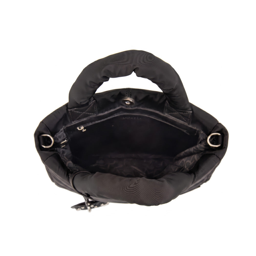 Cartera bandolera con asas luz mediana negro