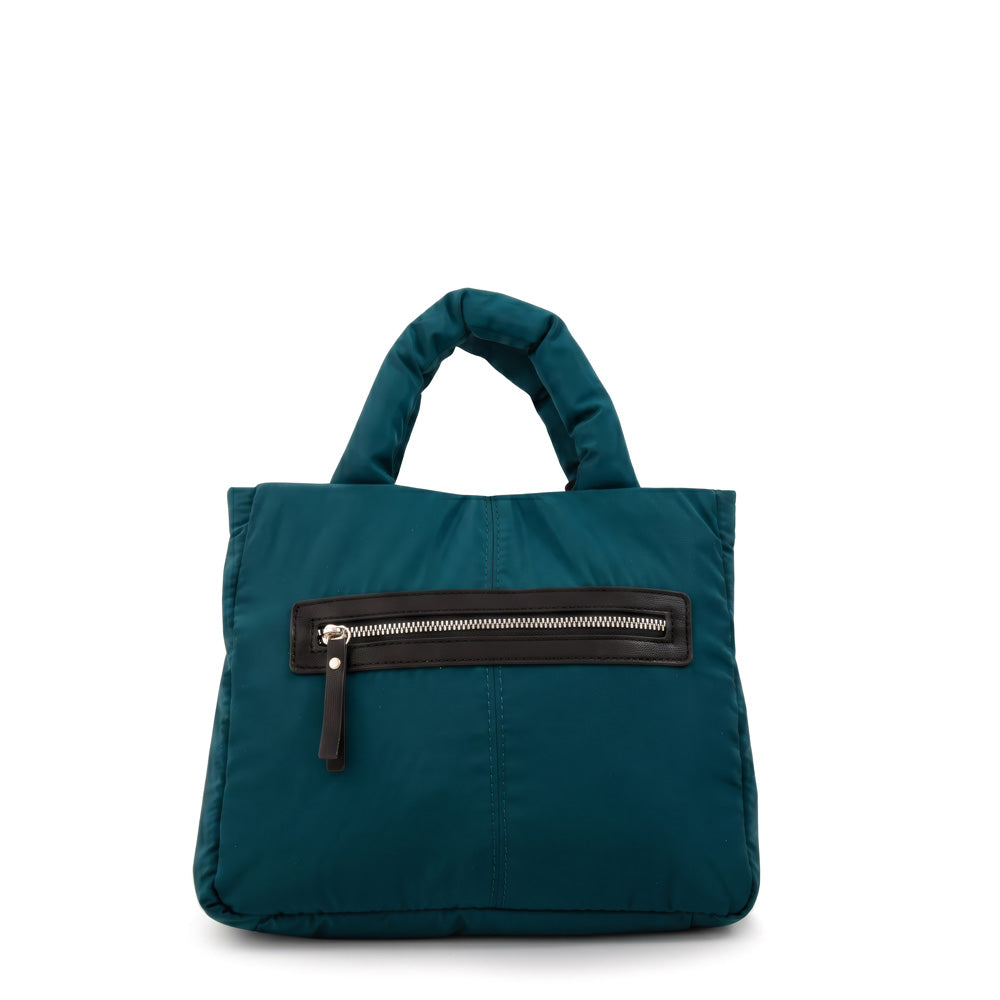 Cartera bandolera con asas luz mediana petroleo