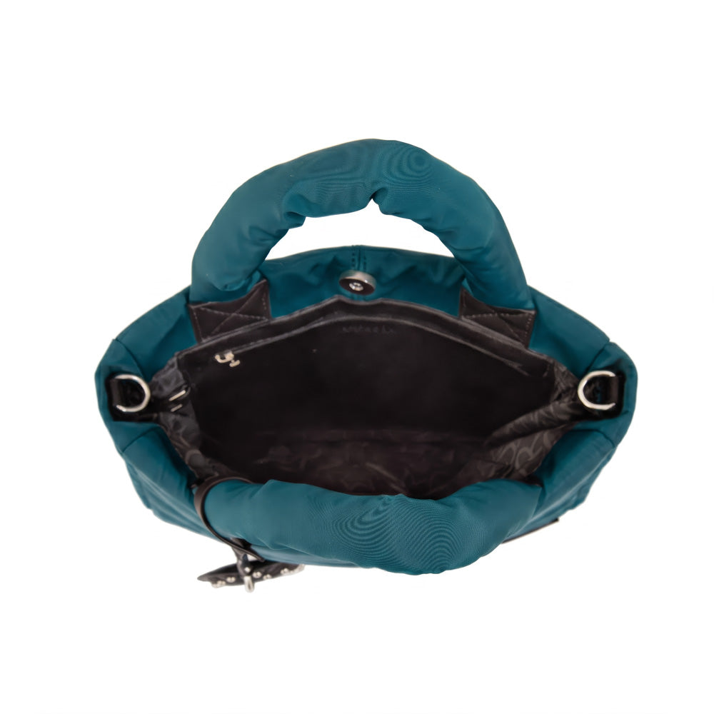 Cartera bandolera con asas luz mediana petroleo