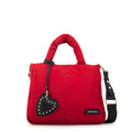 Cartera bandolera con asas luz mediana rojo oscuro