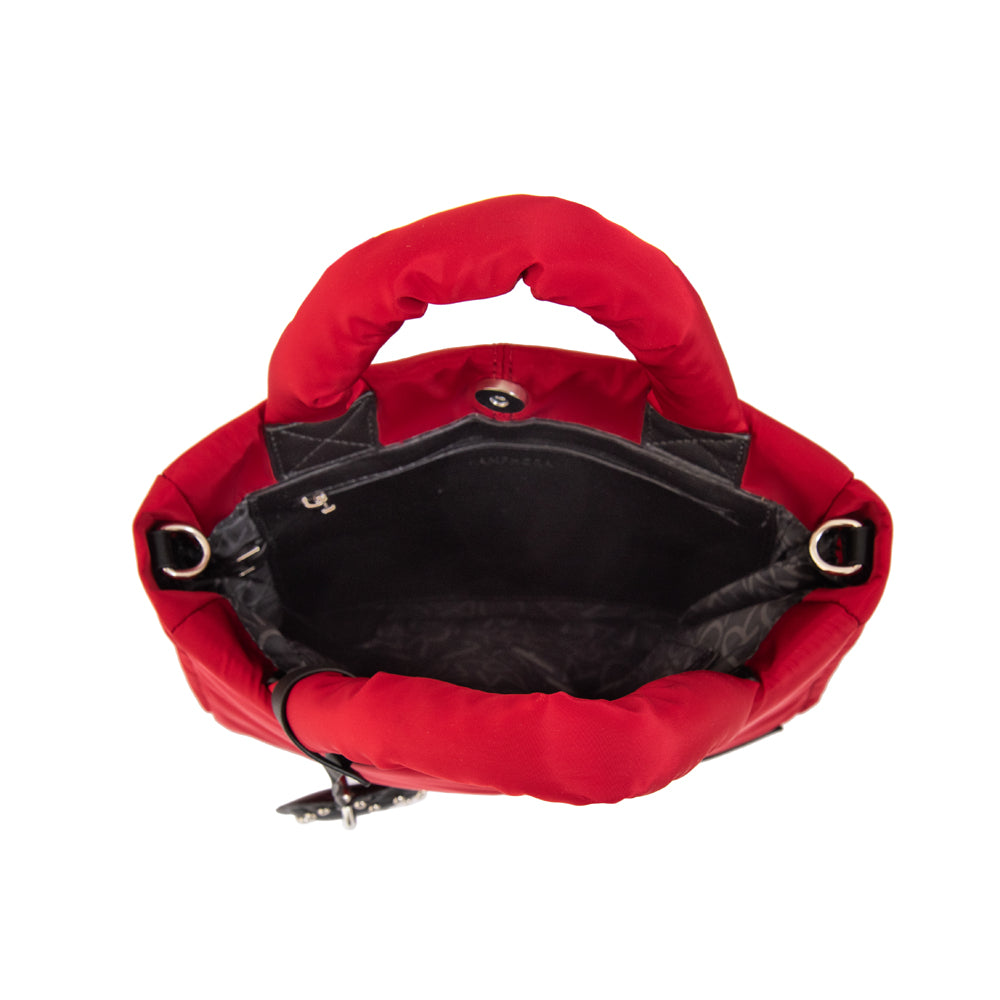 Cartera bandolera con asas luz mediana rojo oscuro