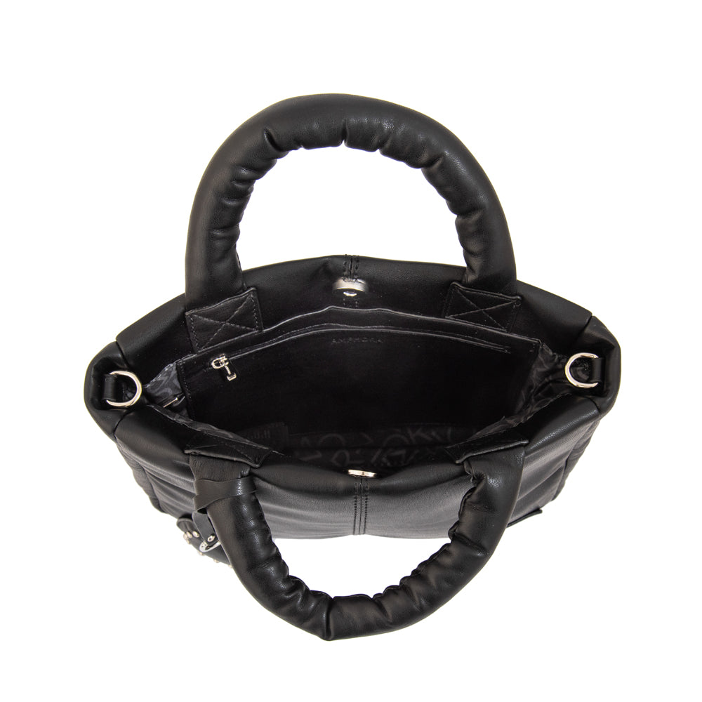 Cartera bandolera con asas luz mediana negro