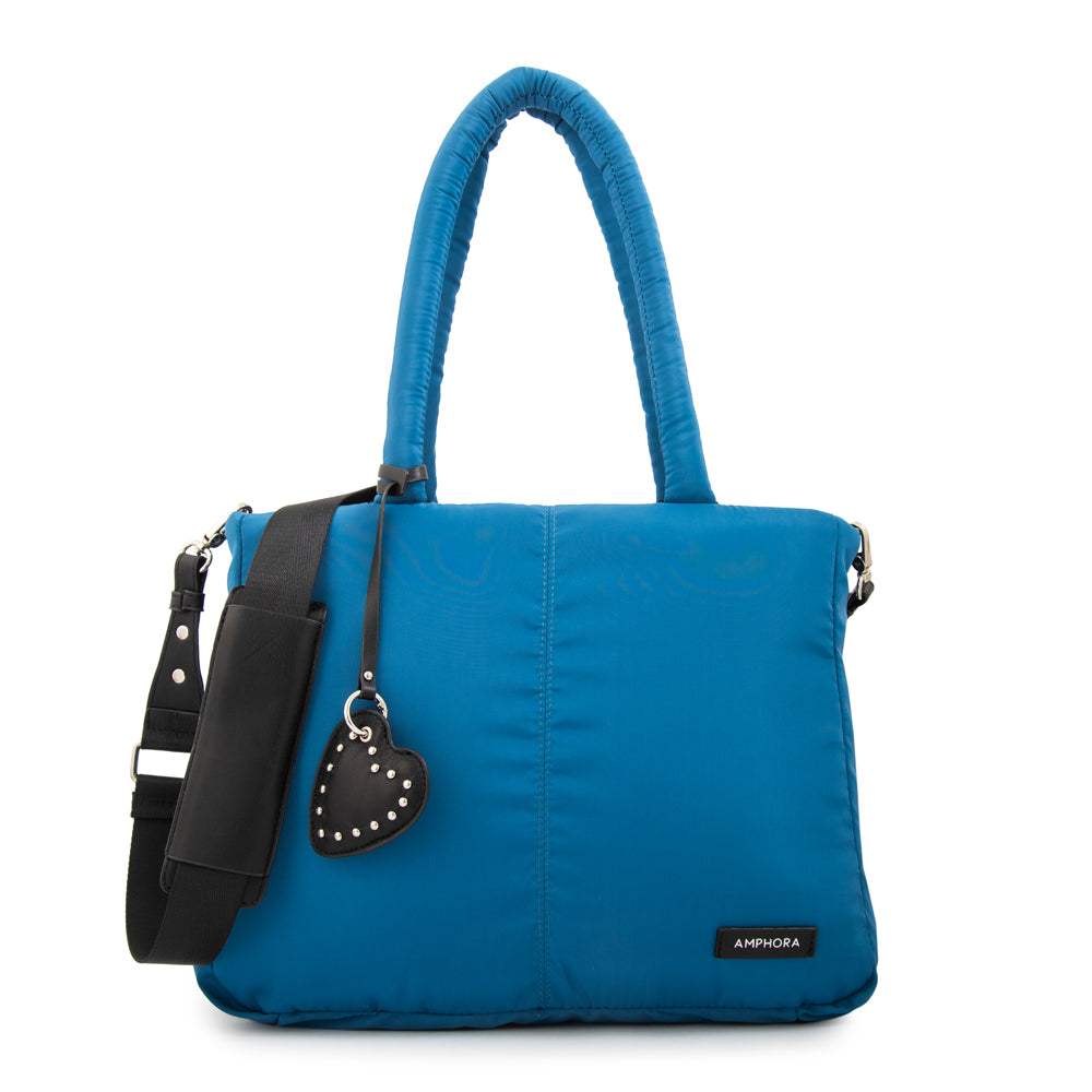 Cartera tote porta notebook luz petroleo