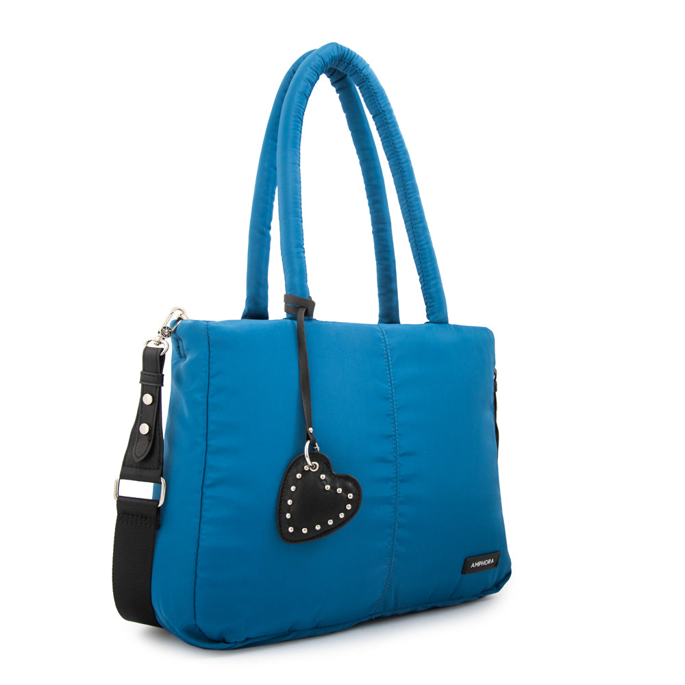 Cartera tote porta notebook luz petroleo