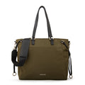 Cartera tote porta notebook romina verde oliva