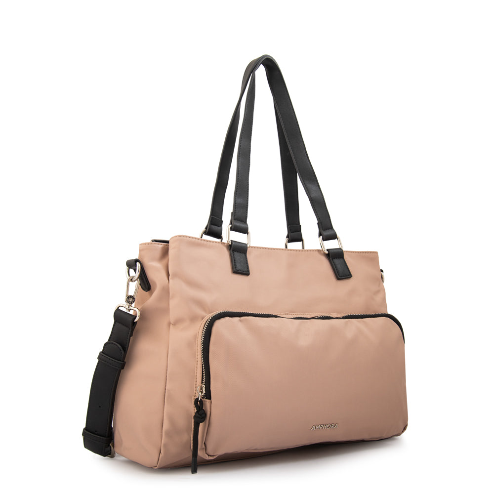Cartera tote porta notebook aferdita rosado
