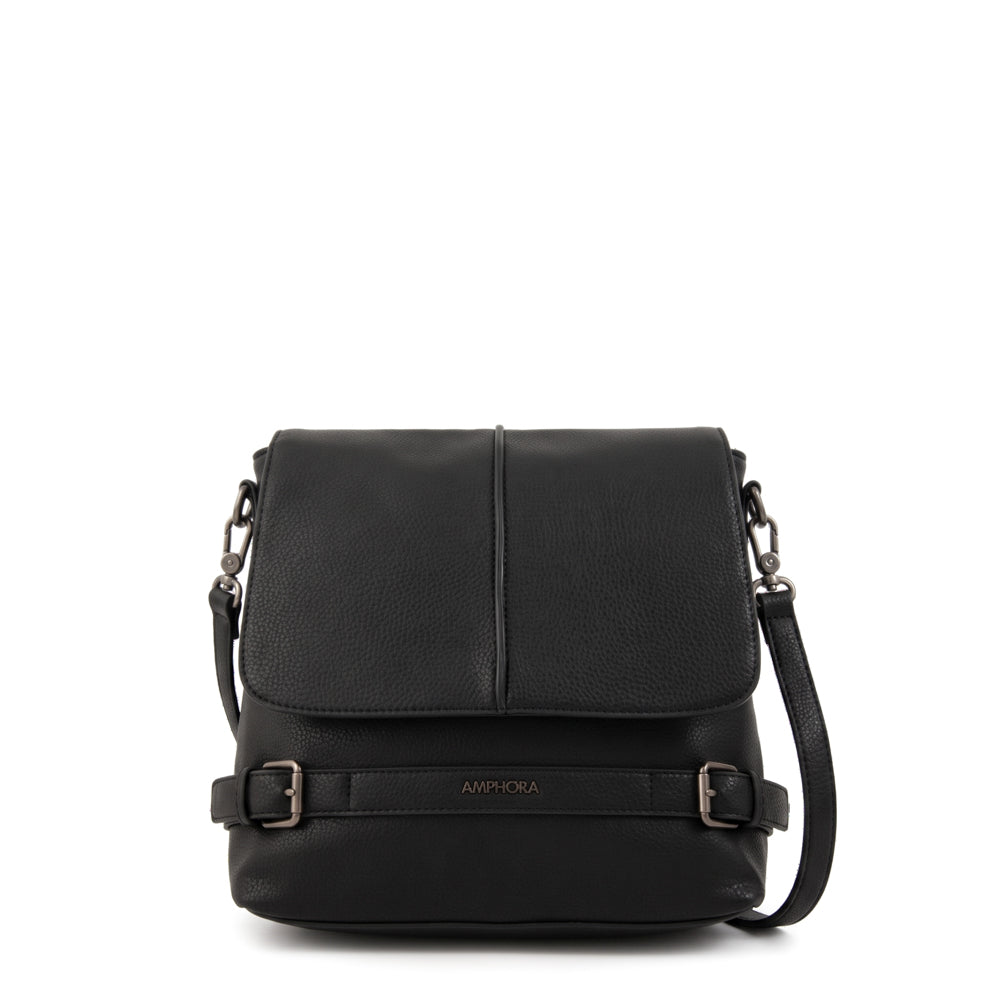 Cartera bandolera fiori pequeña negro