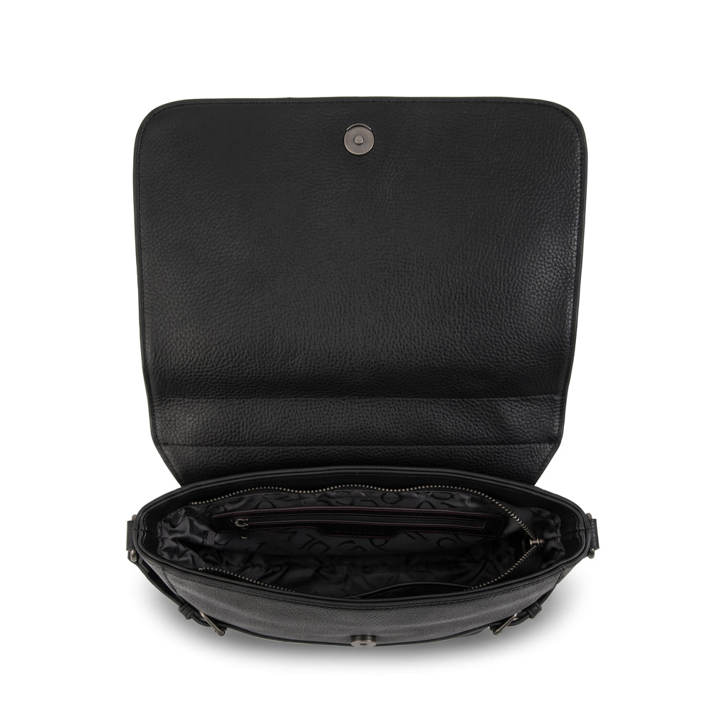 Cartera bandolera fiori pequeña negro