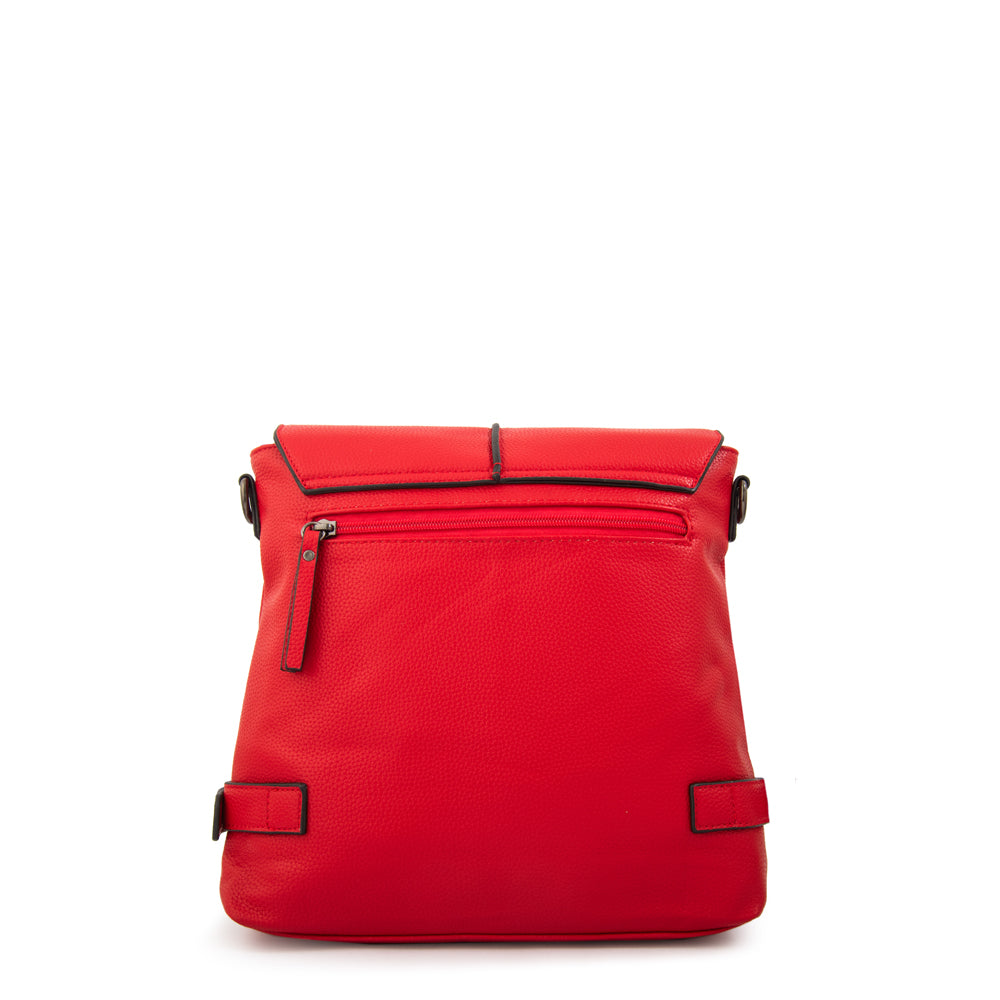 Cartera bandolera fiori pequeña rojo oscuro