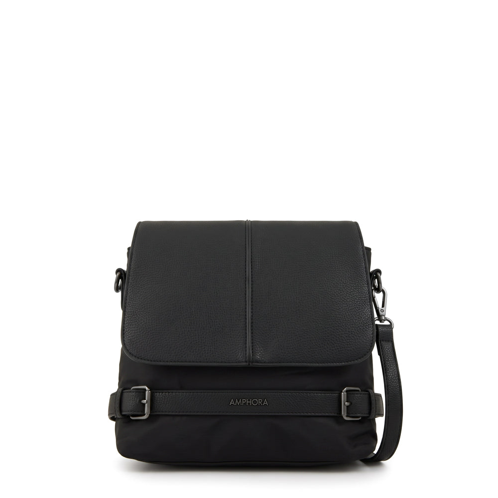 Cartera bandolera fiori pequeña negro