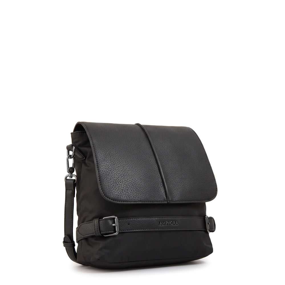 Cartera bandolera fiori pequeña negro