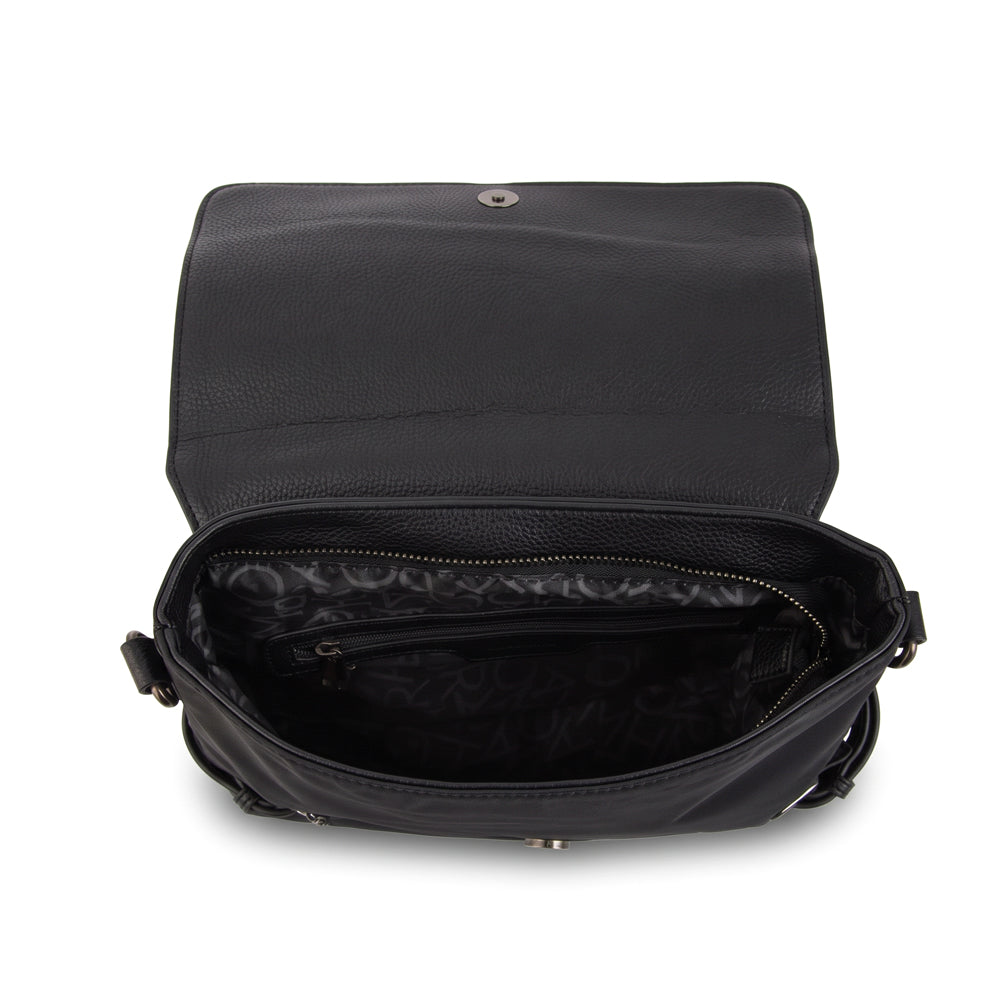 Cartera bandolera fiori pequeña negro