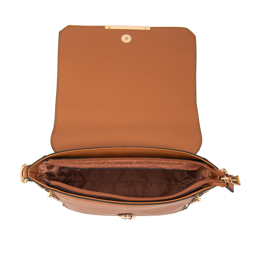 Cartera bandolera kirkli mediana café