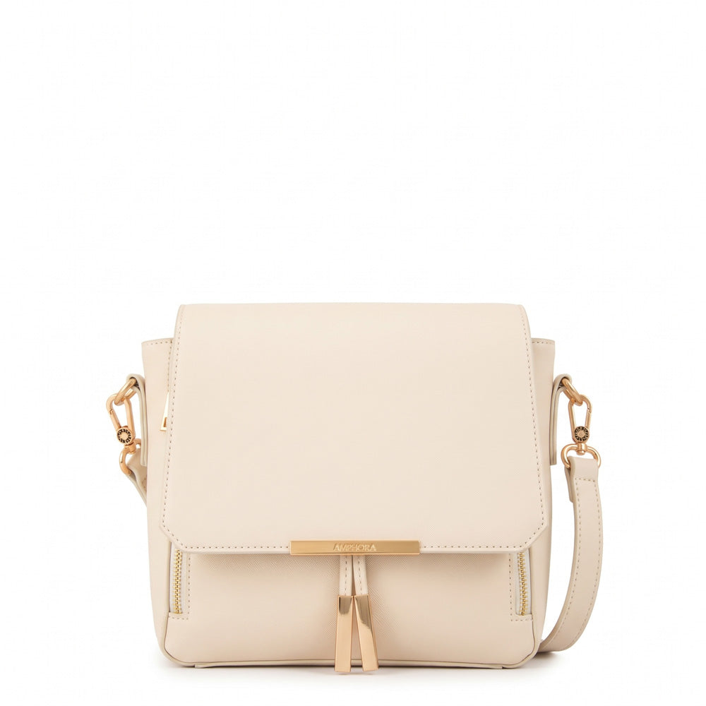 Cartera bandolera kirkli mediana blanco crudo
