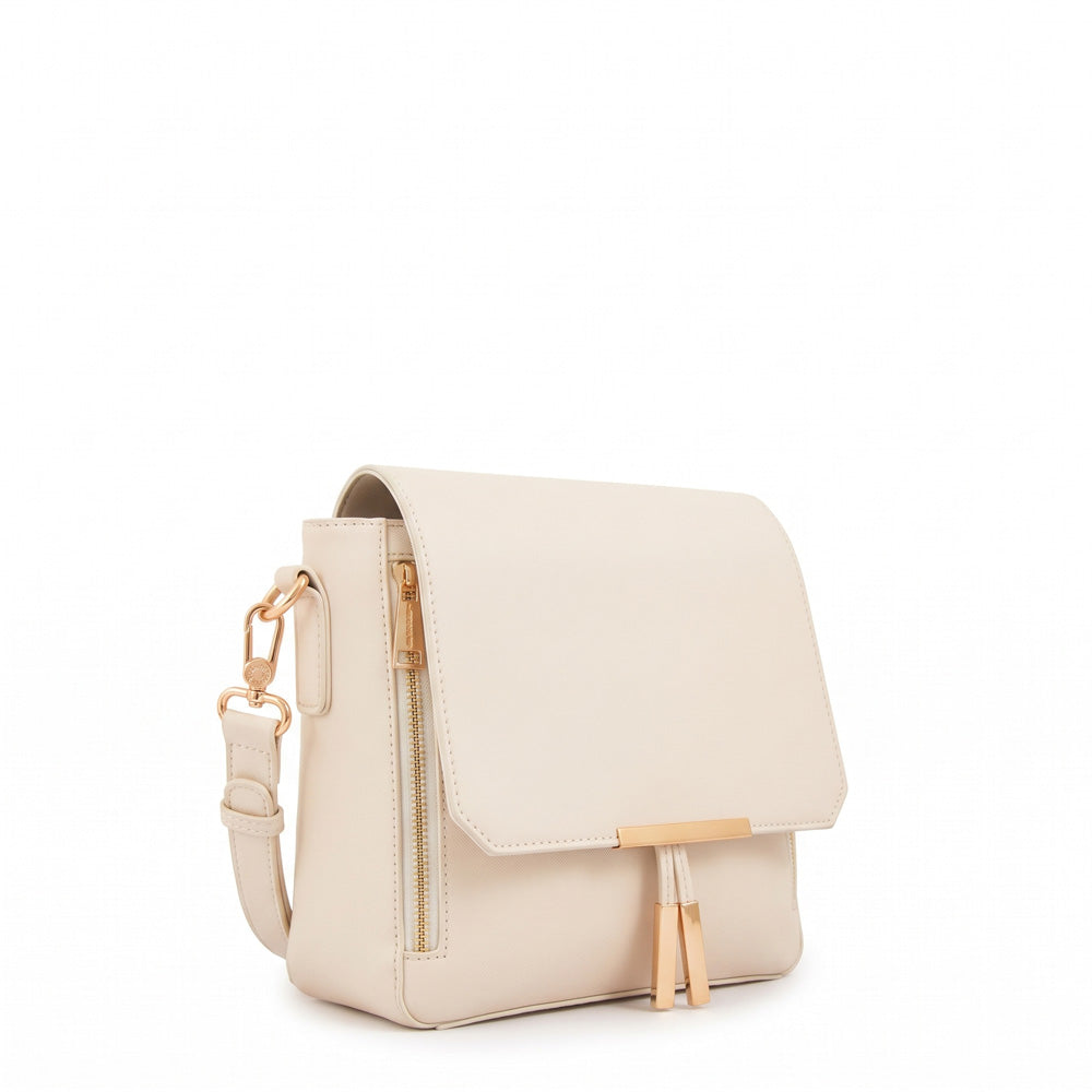 Cartera bandolera kirkli mediana blanco crudo