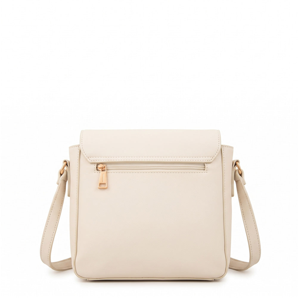 Cartera bandolera kirkli mediana blanco crudo