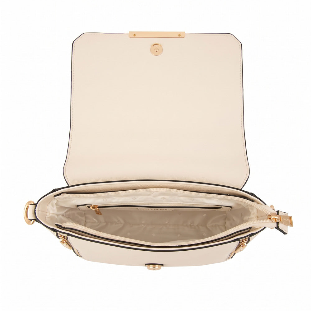 Cartera bandolera kirkli mediana blanco crudo