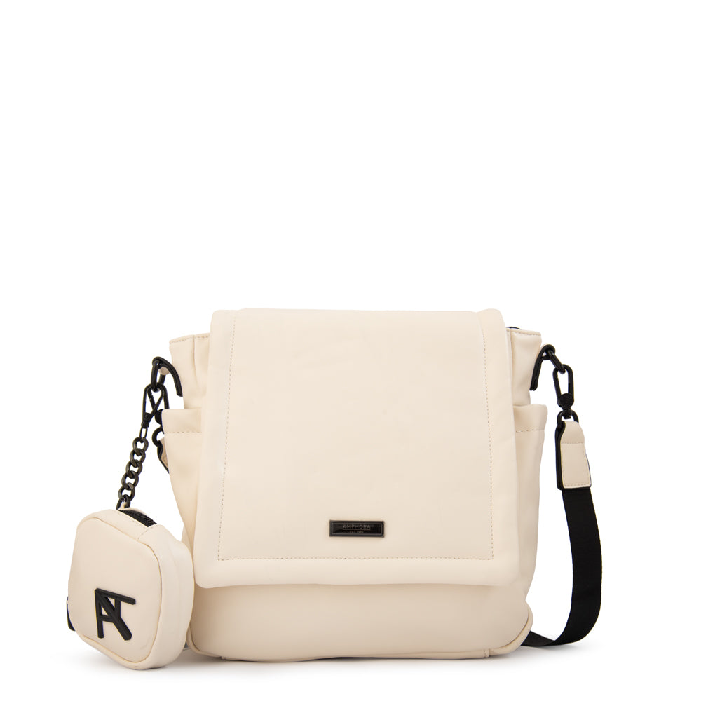 Cartera bandolera bogart mediana blanco crudo