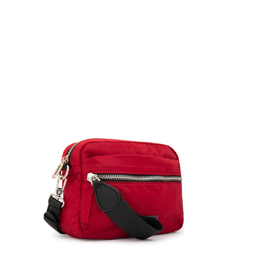 Cartera bandolera ornella pequeña rojo oscuro