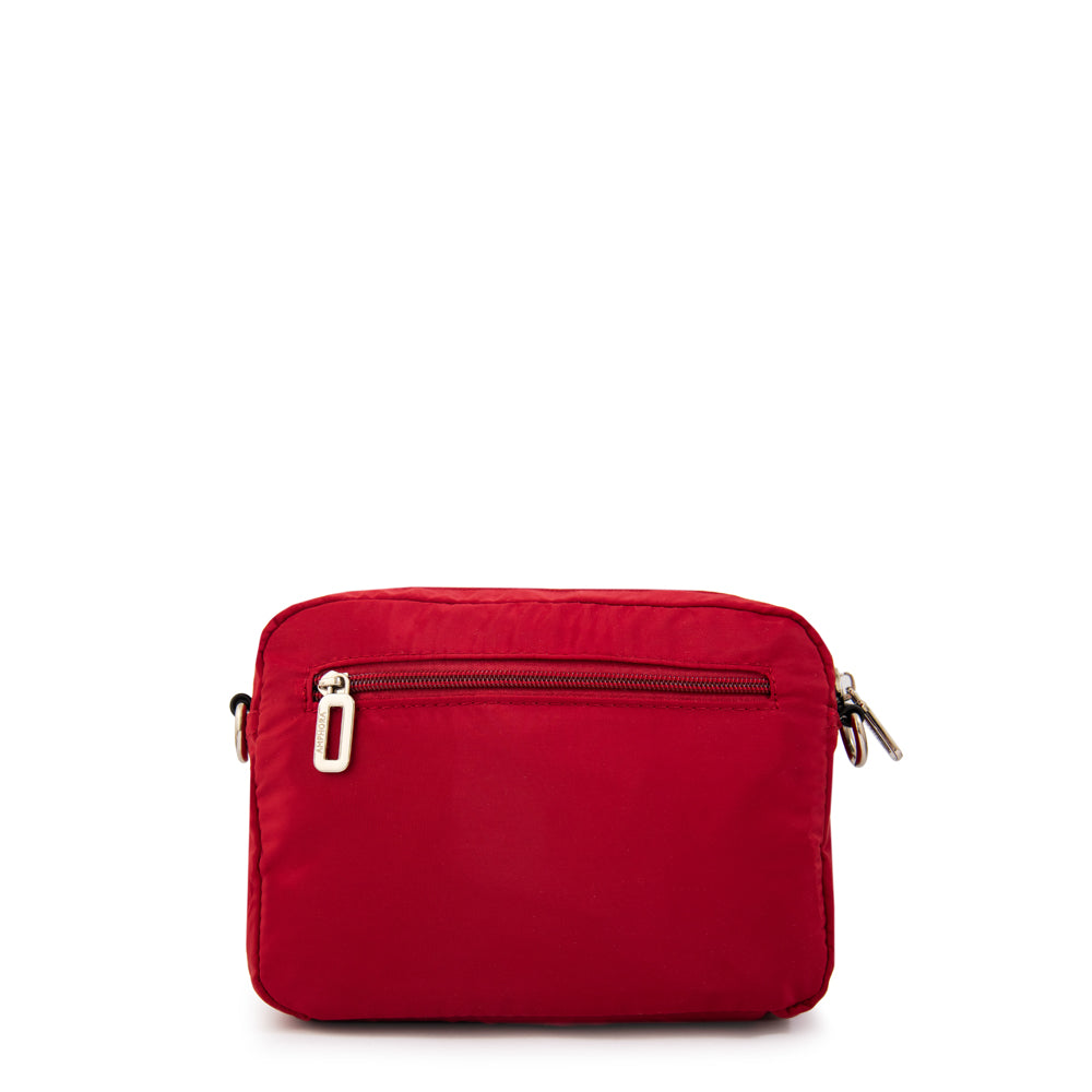 Cartera bandolera ornella pequeña rojo oscuro