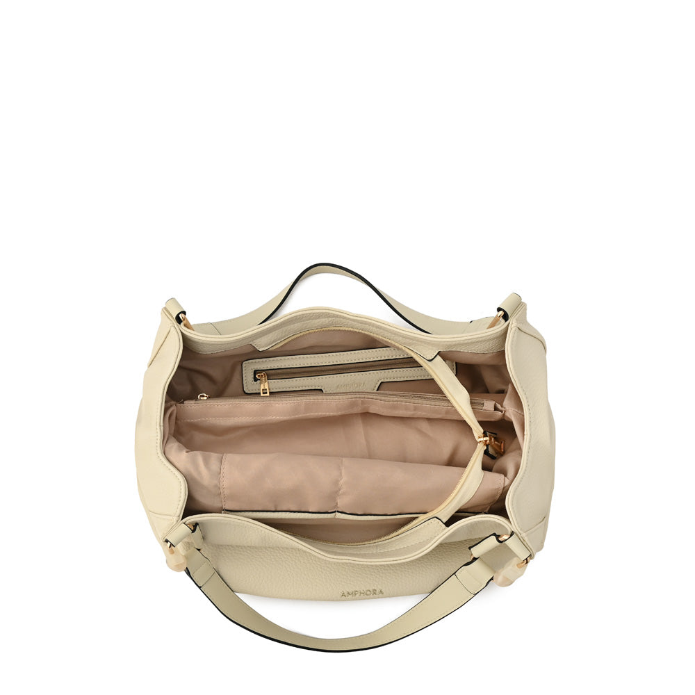Cartera tote vermel grande blanco crudo