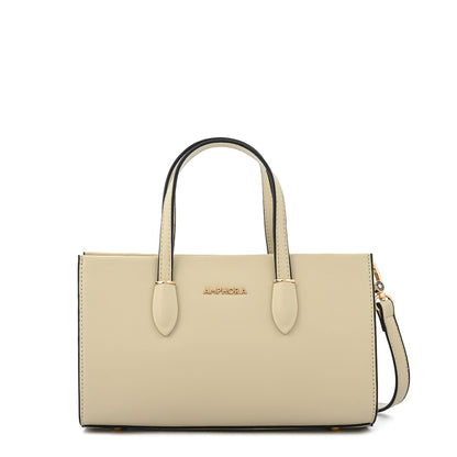 Cartera dos asas mediana sarai beige