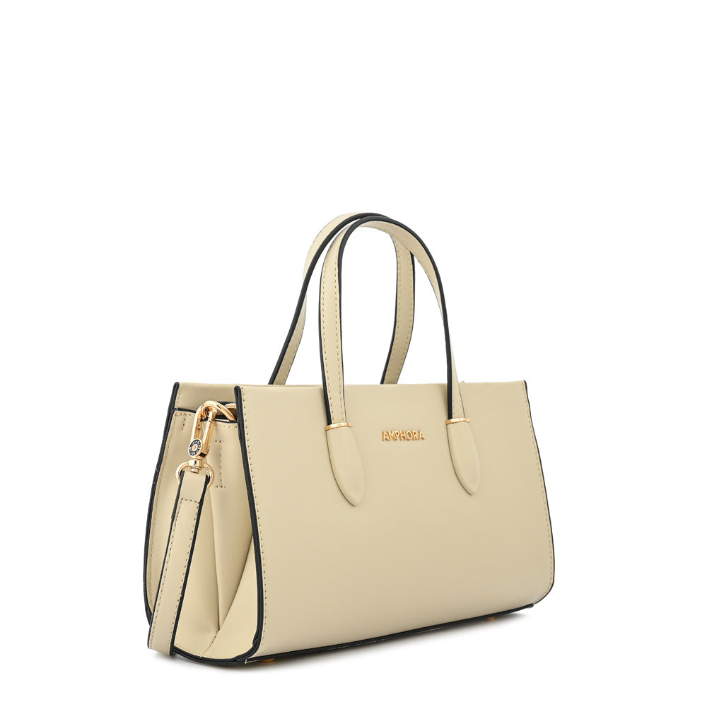 Cartera dos asas mediana sarai beige