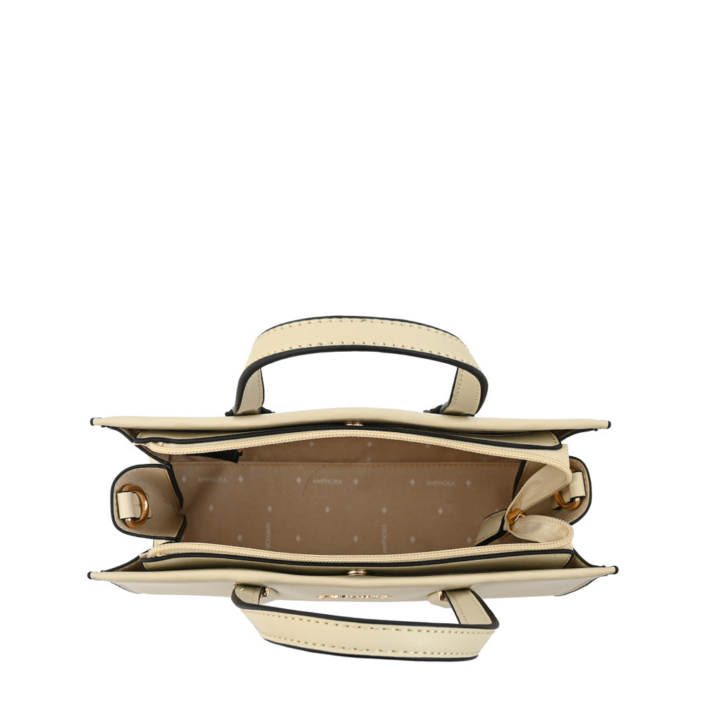 Cartera tote sarai mediana beige