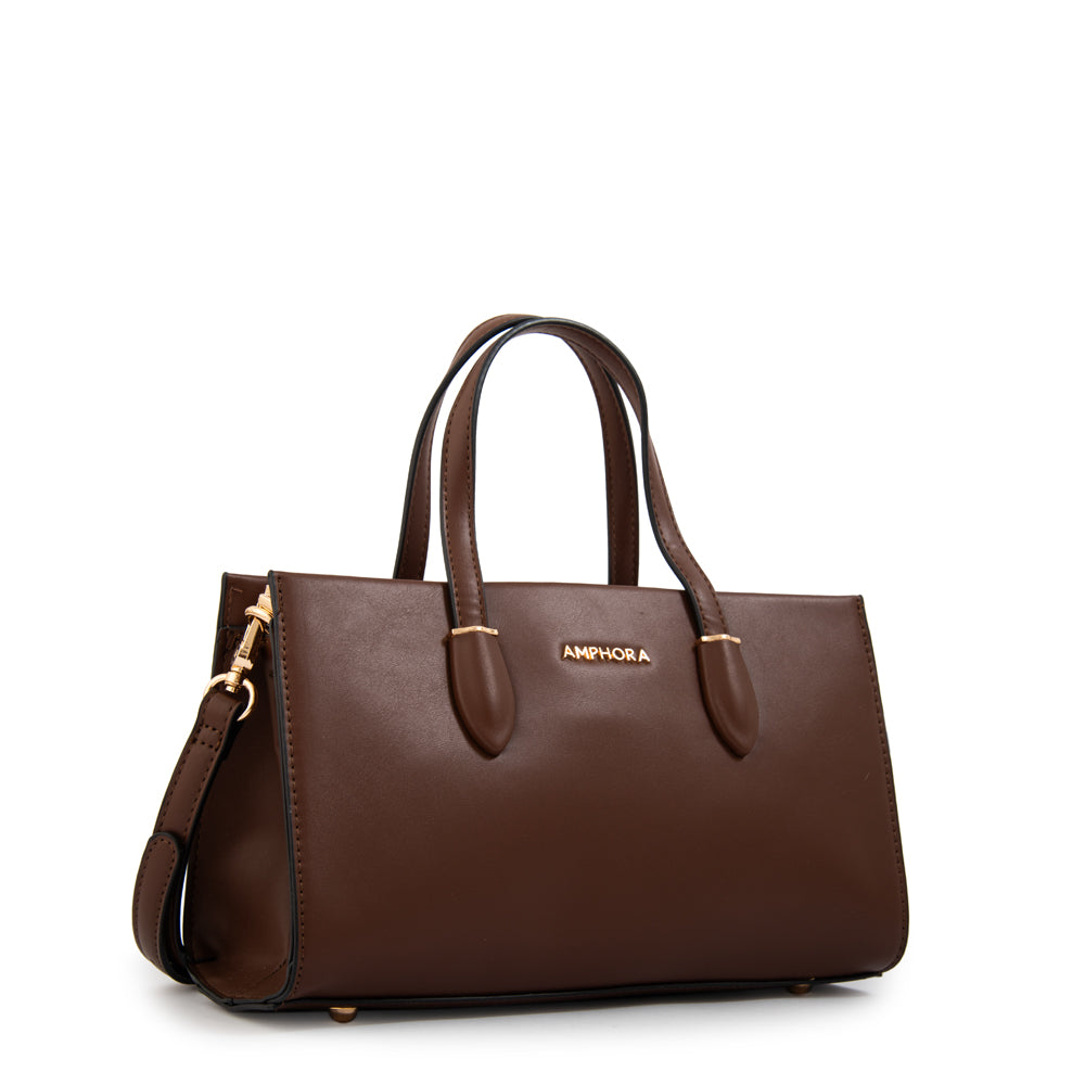 Cartera tote sarai mediana café medio