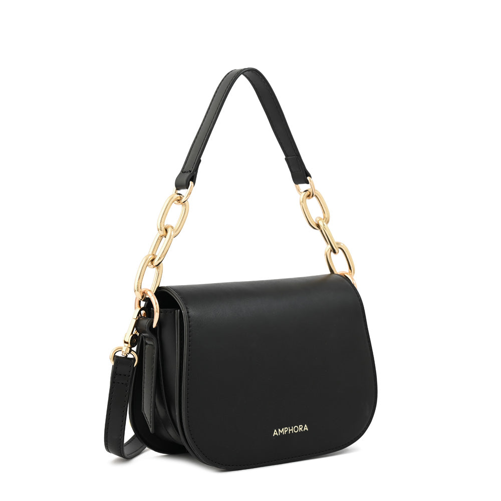 Cartera bandolera chiara mediana negro