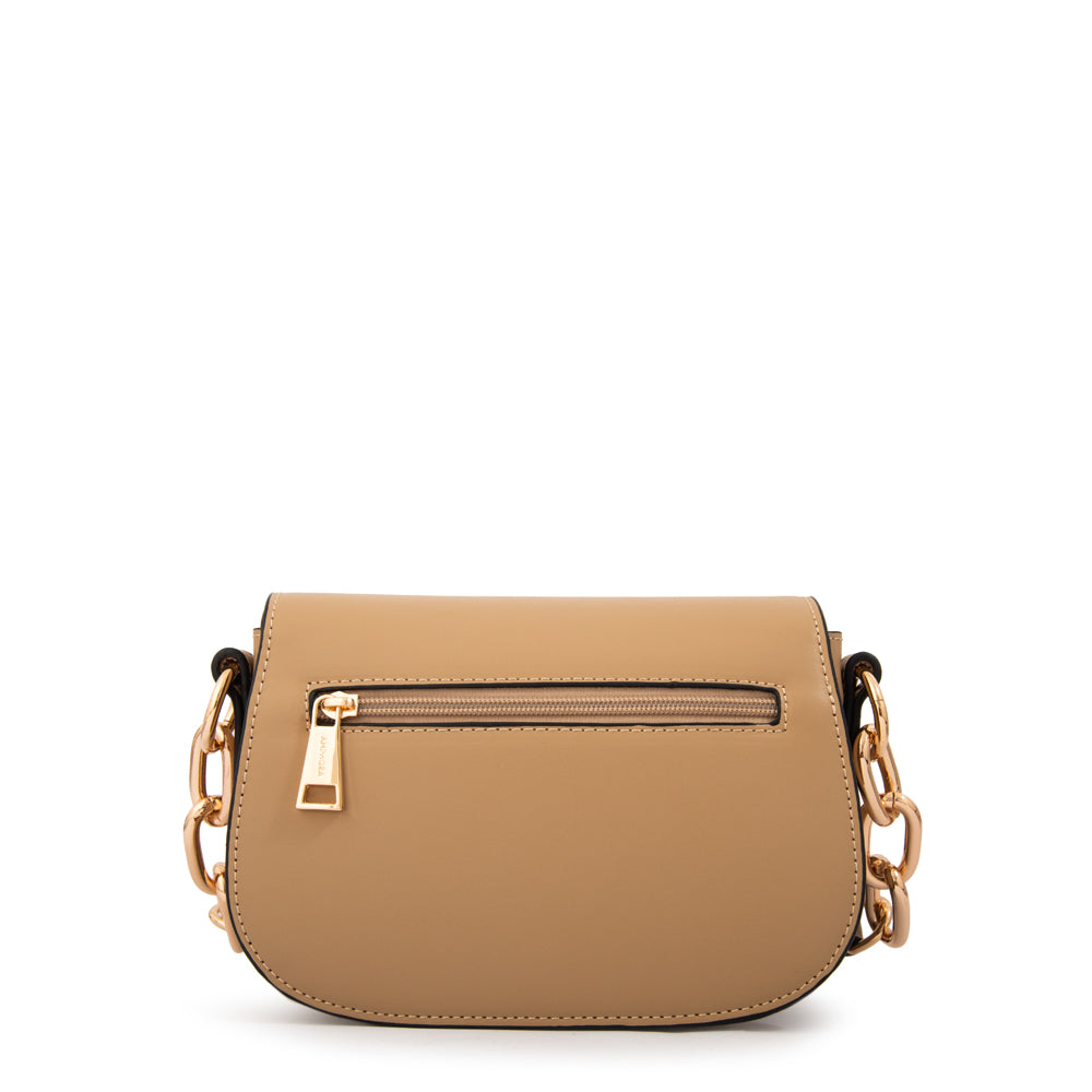 Cartera bandolera chiara mediana beige oscuro