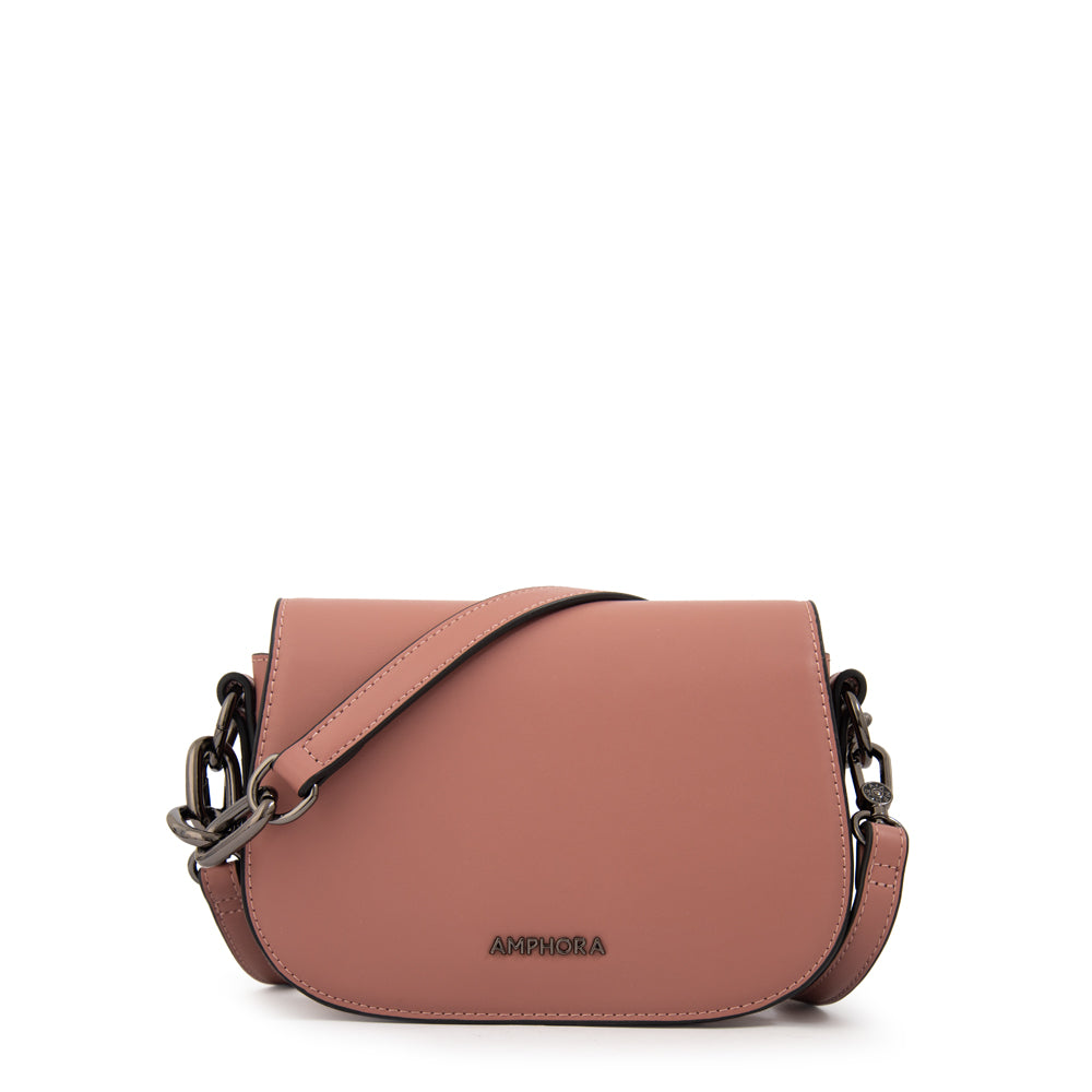 Cartera bandolera chiara mediana rosa viejo