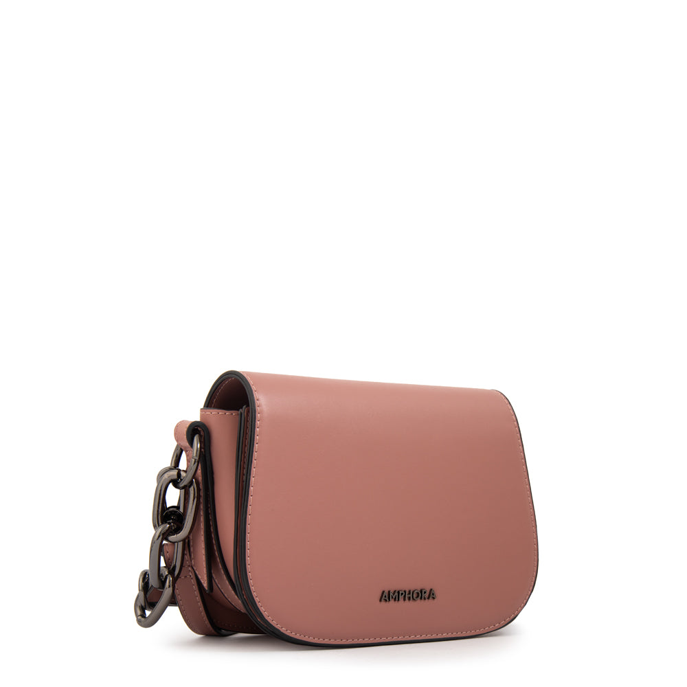 Cartera bandolera chiara mediana rosa viejo