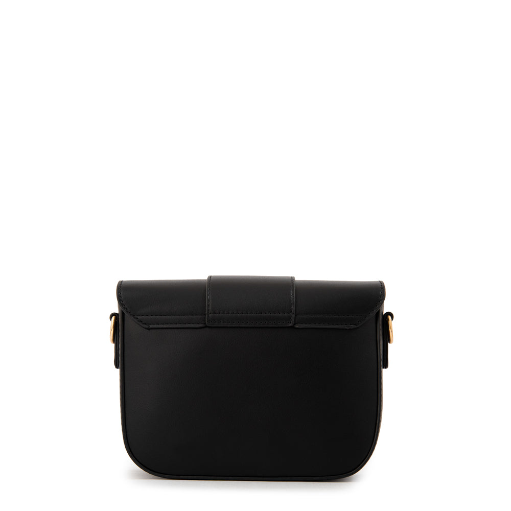 Cartera bandolera con tapa cecilia pequeña negro