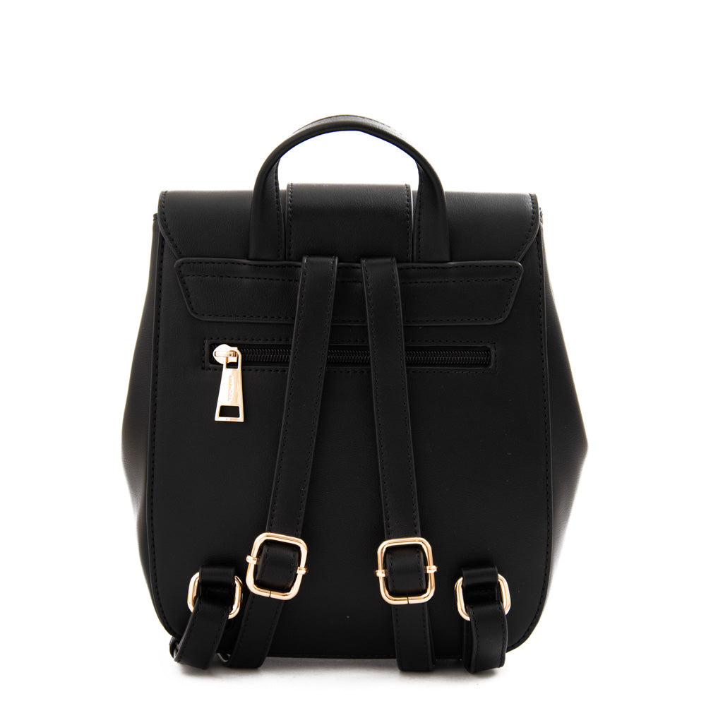 Mochila con tapa mediana cecilia negro