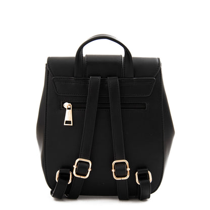 Mochila con tapa mediana cecilia negro