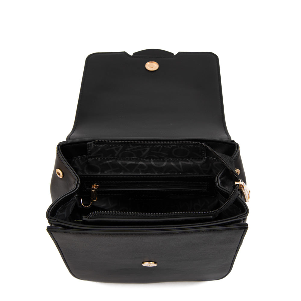 Mochila con tapa mediana cecilia negro