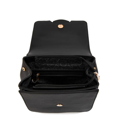 Mochila con tapa mediana cecilia negro